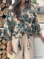 شومیز کنفی جلوگره طرح دار - Image 7