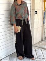 شومیز کنفی جلوگره طرح دار - Image 8