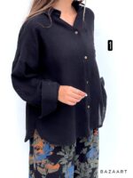شومیز کنفی یقه شکاری - Image 6