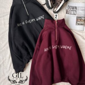 هودی نیم زیپ art is every where