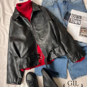 جکت چرم کمردار