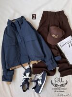 بارونی کراپ یقه پاگون - Image 3