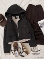 بارونی کراپ کلاه دار - Image 5