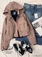 بارونی کراپ کلاه دار - Image 6