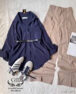شومیز سیلک ترک یقه شکاری
