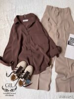 شومیز سیلک ترک یقه شکاری - Image 5