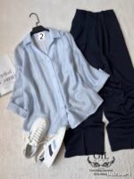 شومیز چروک شیشه ای آستین پاگن - Image 5